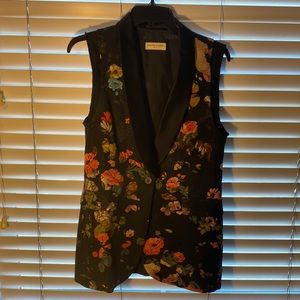 Dries Van Noten vest, size 38, black floral.